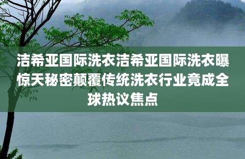 洁希亚国际洗衣洁希亚国际洗衣曝惊天秘密颠覆传统洗衣行业竟成全球热议焦点