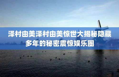 泽村由美泽村由美惊世大揭秘隐藏多年的秘密震惊娱乐圈
