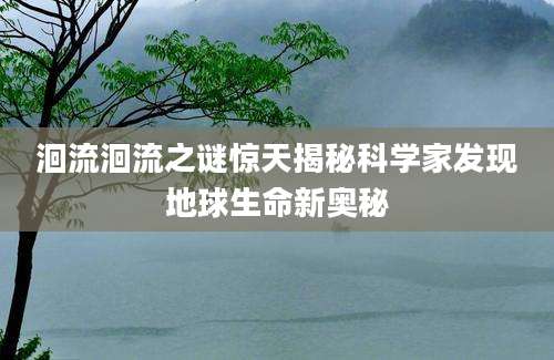 洄流洄流之谜惊天揭秘科学家发现地球生命新奥秘