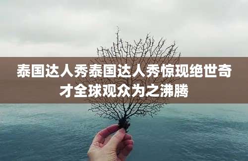 泰国达人秀泰国达人秀惊现绝世奇才全球观众为之沸腾