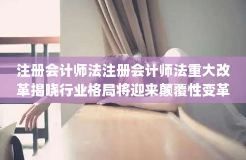 注册会计师法注册会计师法重大改革揭晓行业格局将迎来颠覆性变革