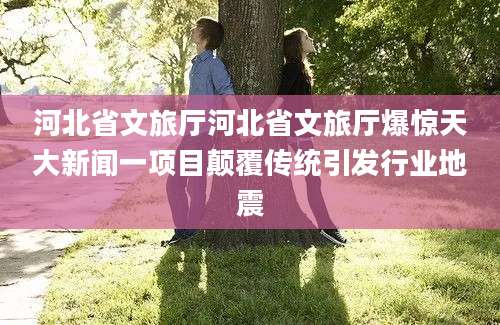 河北省文旅厅河北省文旅厅爆惊天大新闻一项目颠覆传统引发行业地震
