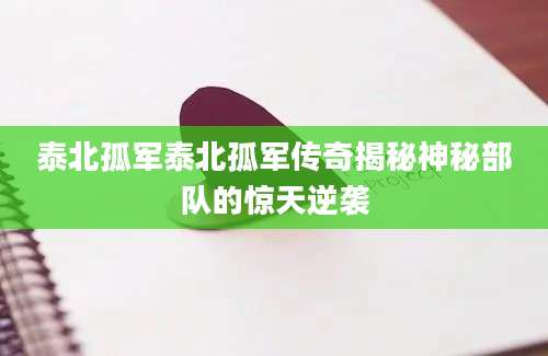 泰北孤军泰北孤军传奇揭秘神秘部队的惊天逆袭