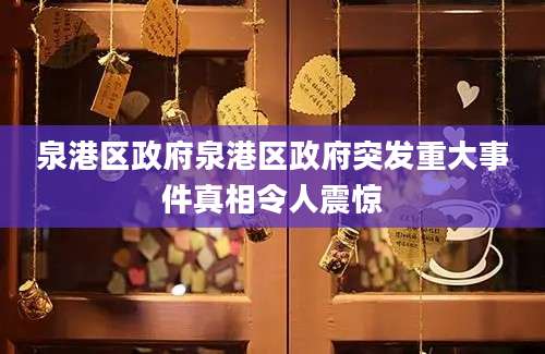泉港区政府泉港区政府突发重大事件真相令人震惊