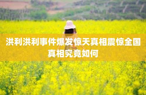 洪利洪利事件爆发惊天真相震惊全国真相究竟如何