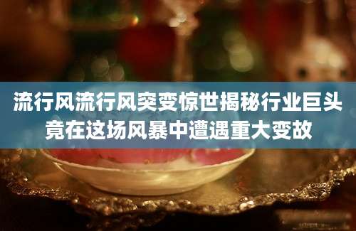 流行风流行风突变惊世揭秘行业巨头竟在这场风暴中遭遇重大变故