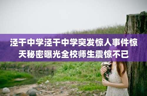 泾干中学泾干中学突发惊人事件惊天秘密曝光全校师生震惊不已