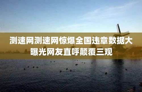 测速网测速网惊爆全国违章数据大曝光网友直呼颠覆三观