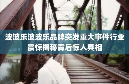 波波乐波波乐品牌突发重大事件行业震惊揭秘背后惊人真相