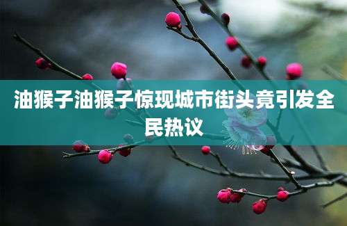 油猴子油猴子惊现城市街头竟引发全民热议