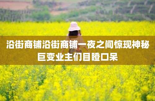 沿街商铺沿街商铺一夜之间惊现神秘巨变业主们目瞪口呆