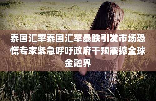 泰国汇率泰国汇率暴跌引发市场恐慌专家紧急呼吁政府干预震撼全球金融界