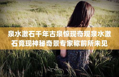 泉水激石千年古泉惊现奇观泉水激石竟现神秘奇景专家称前所未见