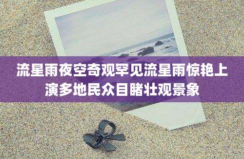 流星雨夜空奇观罕见流星雨惊艳上演多地民众目睹壮观景象