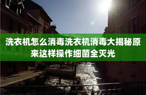 洗衣机怎么消毒洗衣机消毒大揭秘原来这样操作细菌全灭光