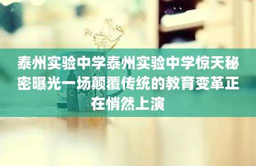 泰州实验中学泰州实验中学惊天秘密曝光一场颠覆传统的教育变革正在悄然上演