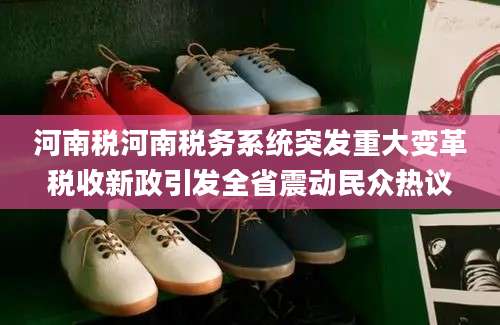 河南税河南税务系统突发重大变革税收新政引发全省震动民众热议