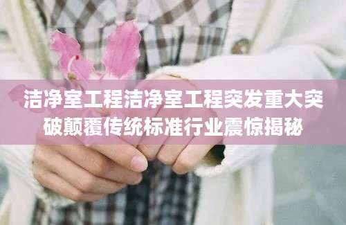 洁净室工程洁净室工程突发重大突破颠覆传统标准行业震惊揭秘
