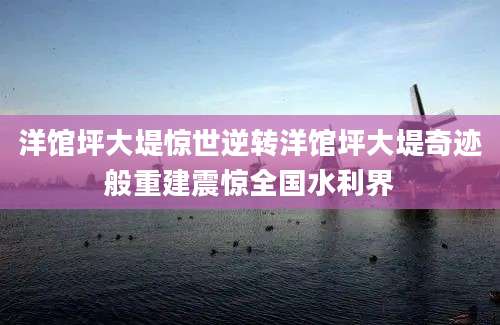 洋馆坪大堤惊世逆转洋馆坪大堤奇迹般重建震惊全国水利界