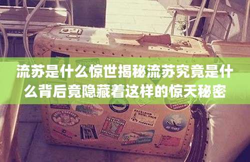流苏是什么惊世揭秘流苏究竟是什么背后竟隐藏着这样的惊天秘密