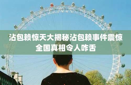 沾包赖惊天大揭秘沾包赖事件震惊全国真相令人咋舌