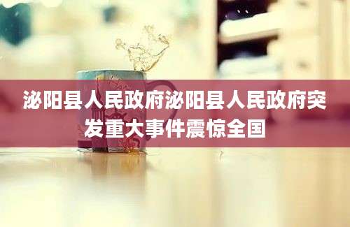 泌阳县人民政府泌阳县人民政府突发重大事件震惊全国