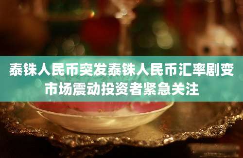 泰铢人民币突发泰铢人民币汇率剧变市场震动投资者紧急关注