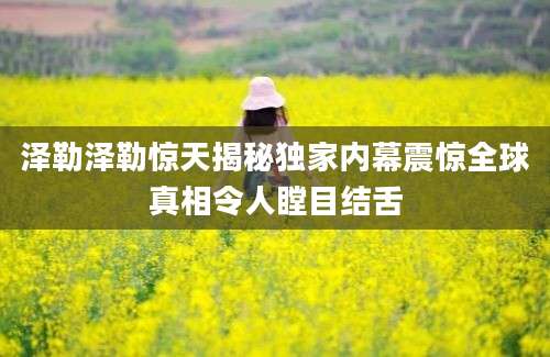 泽勒泽勒惊天揭秘独家内幕震惊全球真相令人瞠目结舌
