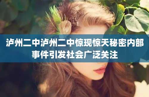 泸州二中泸州二中惊现惊天秘密内部事件引发社会广泛关注