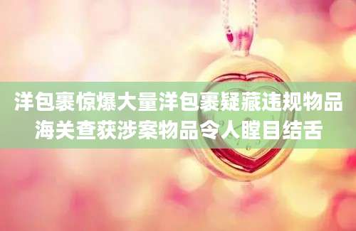 洋包裹惊爆大量洋包裹疑藏违规物品海关查获涉案物品令人瞠目结舌