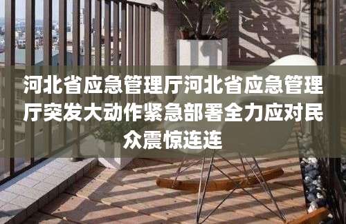 河北省应急管理厅河北省应急管理厅突发大动作紧急部署全力应对民众震惊连连