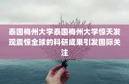 泰国梅州大学泰国梅州大学惊天发现震惊全球的科研成果引发国际关注