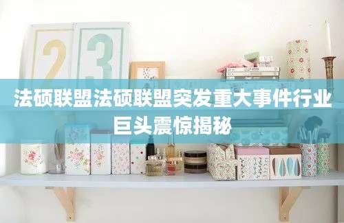 法硕联盟法硕联盟突发重大事件行业巨头震惊揭秘