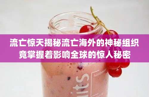 流亡惊天揭秘流亡海外的神秘组织竟掌握着影响全球的惊人秘密