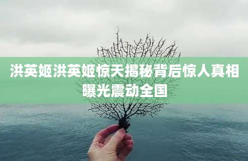 洪英姬洪英姬惊天揭秘背后惊人真相曝光震动全国