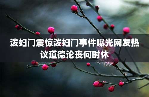 泼妇门震惊泼妇门事件曝光网友热议道德沦丧何时休