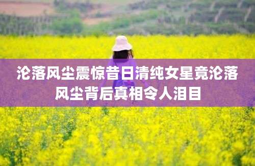 沦落风尘震惊昔日清纯女星竟沦落风尘背后真相令人泪目