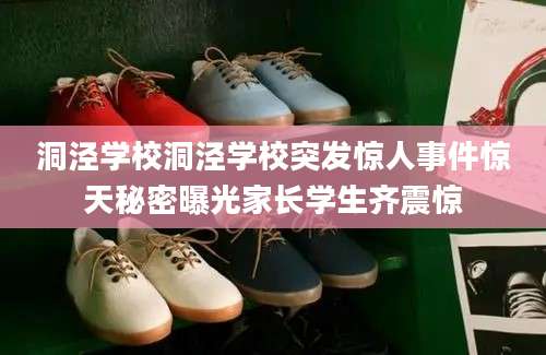洞泾学校洞泾学校突发惊人事件惊天秘密曝光家长学生齐震惊