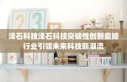 泽石科技泽石科技突破性创新震撼行业引领未来科技新潮流
