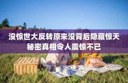 没惊世大反转原来没背后隐藏惊天秘密真相令人震惊不已