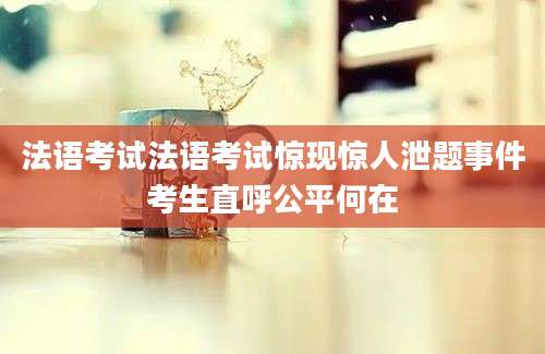 法语考试法语考试惊现惊人泄题事件考生直呼公平何在
